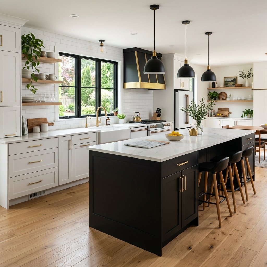 27 Kitchen Island Ideas That Will Make You Want to Renovate Your Kitchen Right Now 10 Black Kitchen Island Ideas