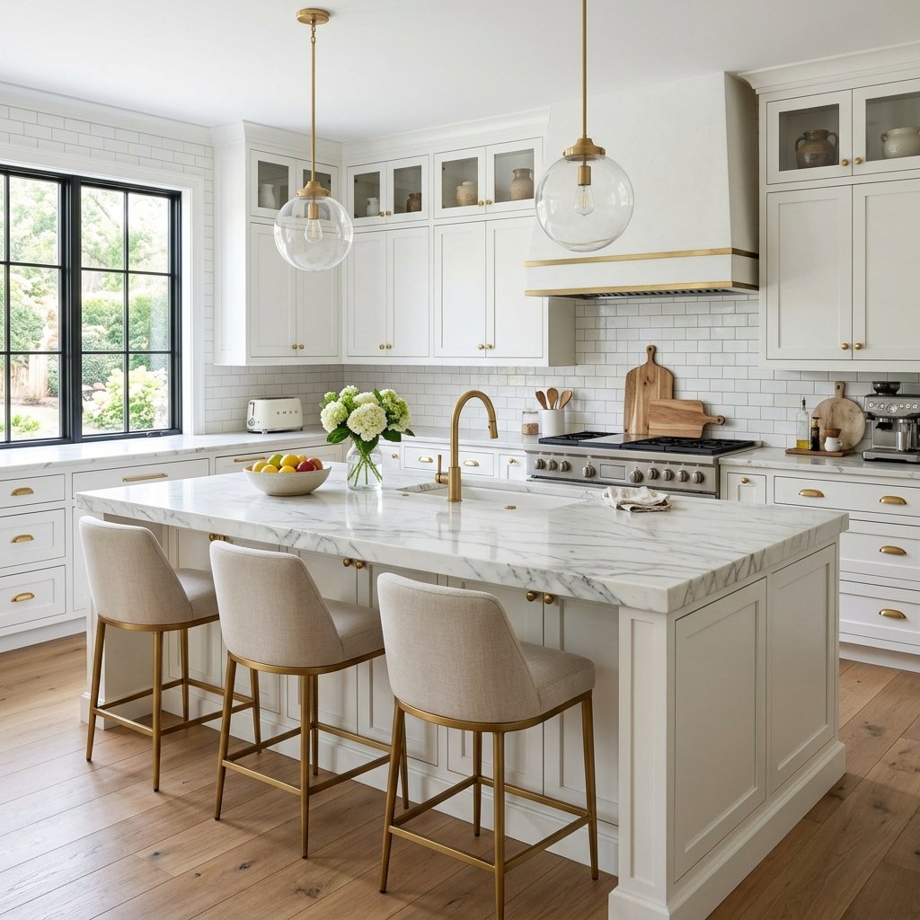 27 Kitchen Island Ideas That Will Make You Want to Renovate Your Kitchen Right Now 17 Kitchen Island Ideas with Marble Countertop