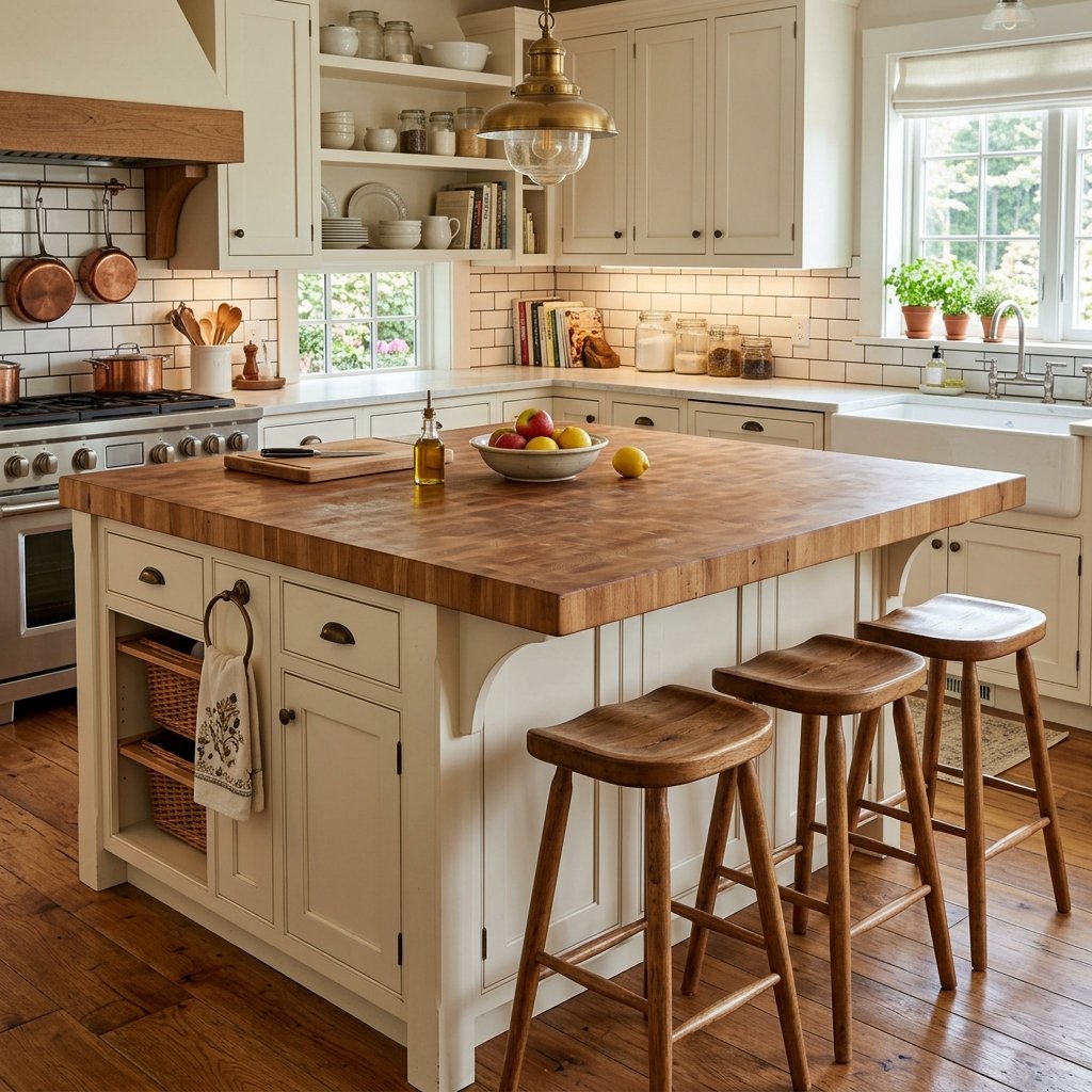 27 Kitchen Island Ideas That Will Make You Want to Renovate Your Kitchen Right Now 28 Kitchen Island Ideas with Butcher Block and Seating