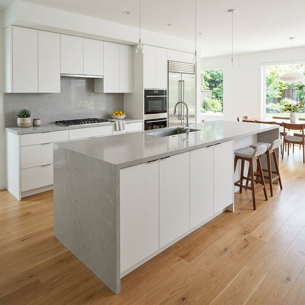 27 Kitchen Island Ideas That Will Make You Want to Renovate Your Kitchen Right Now 18 Kitchen Island Ideas with Quartz Countertop