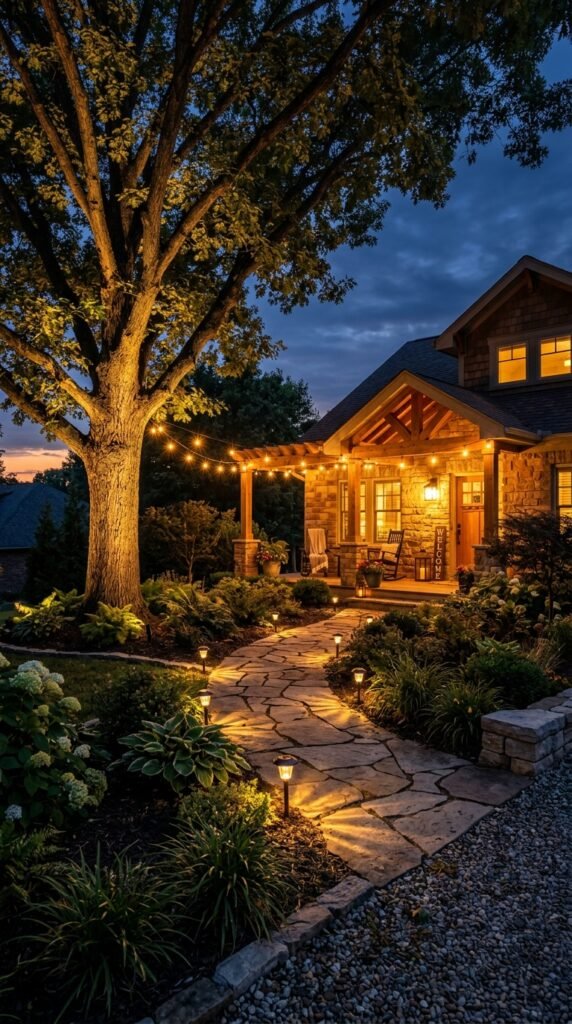 25 Front Yard Landscaping Ideas That Transform Your Home's Exterior 21 Front Yard Lighting Landscaping Ideas