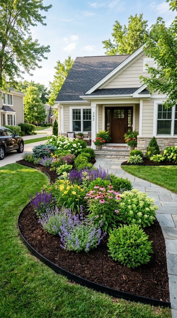 25 Front Yard Landscaping Ideas That Transform Your Home's Exterior 15 Front Yard Landscaping Ideas With Mulch