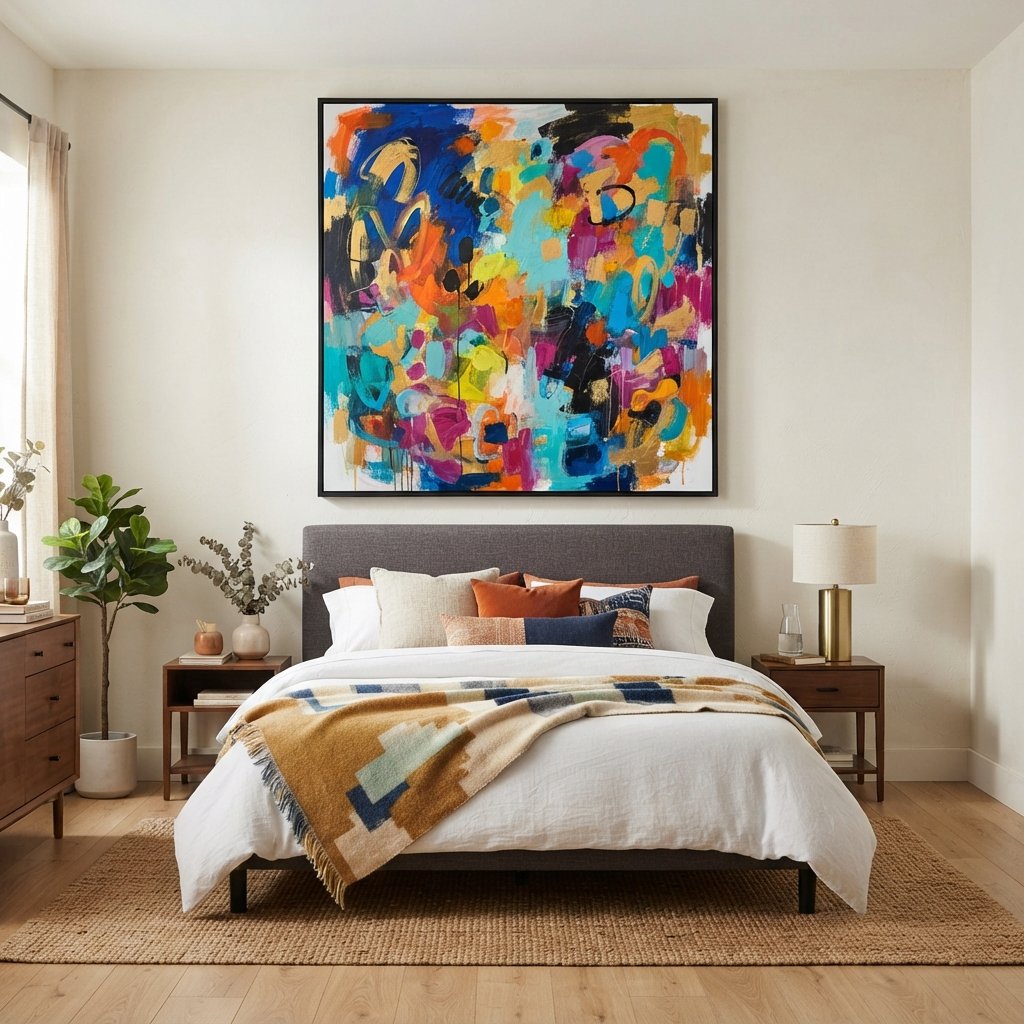 30 Wall Decor Ideas for Bedroom: Dreamy Looks to Save Now 16 Abstract Canvas Wall Decor Ideas for Bedroom