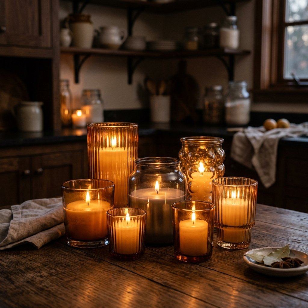 30 Fall Kitchen Table Decor Ideas: You'll Want to Copy 25 Amber Glass Candle Ideas