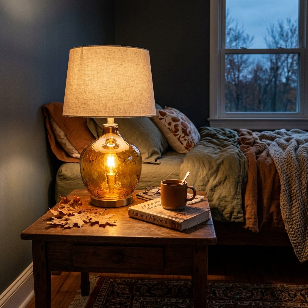 30 Fall Bedroom Ideas That Bring Cozy Autumn Vibes Into Your Space 5 Amber Glass Lamp Ideas