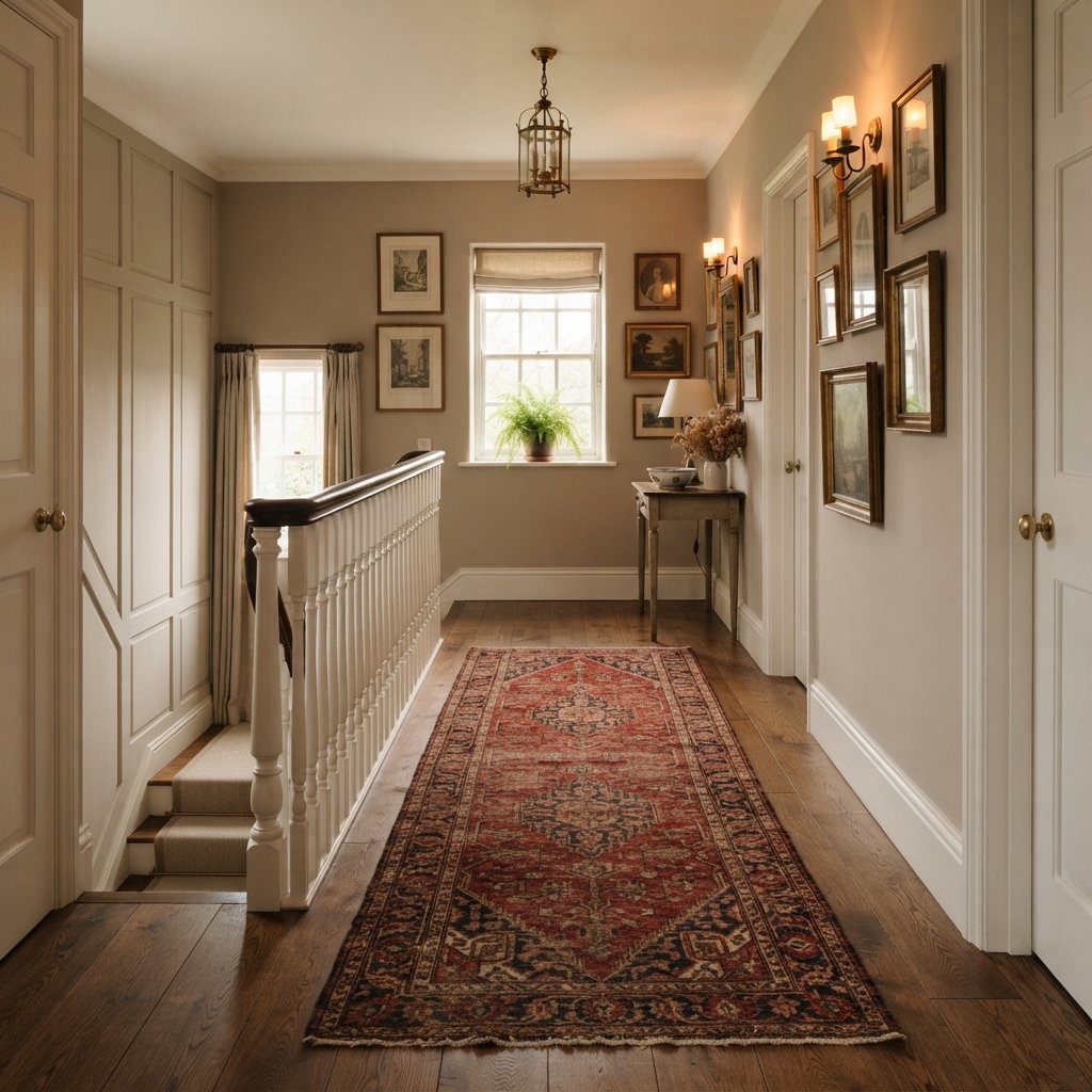 30 Beautiful Upstairs Hallway Ideas: To Transform Your Home Space 25 Antique Rug Upstairs Hallway Ideas