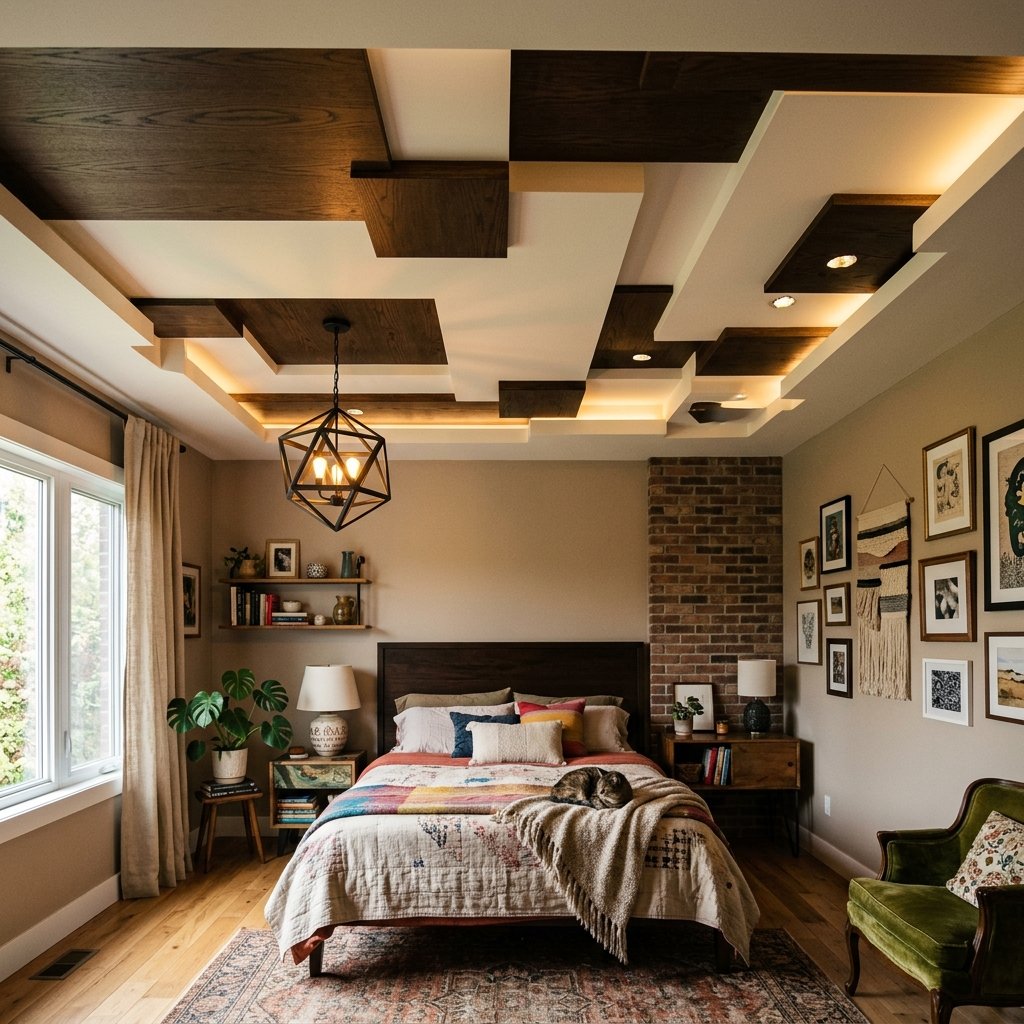 30 Bedroom Fall Ceiling Designs Ideas: for Modern and Cozy Spaces 20 Asymmetrical Fall Ceiling Ideas