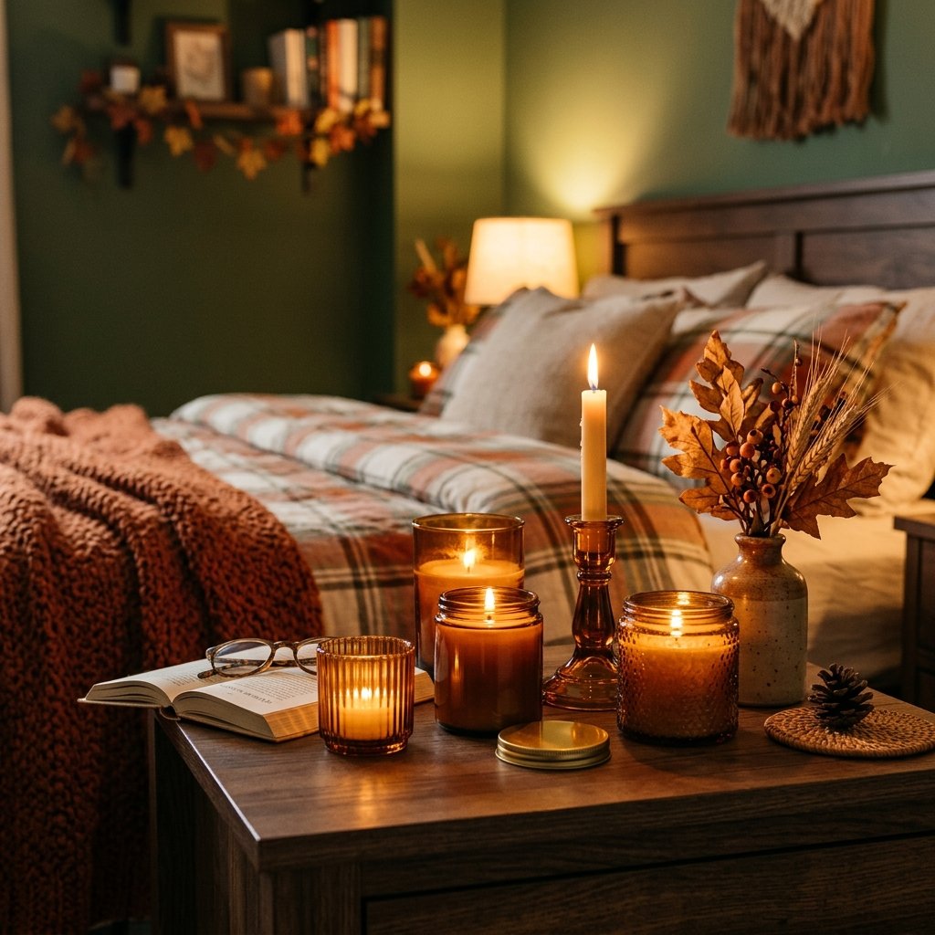 30 Fall Bedroom Aesthetic Ideas: That Feel Warm,Cozy & Effortless 8 Autumn Candle Styling Ideas