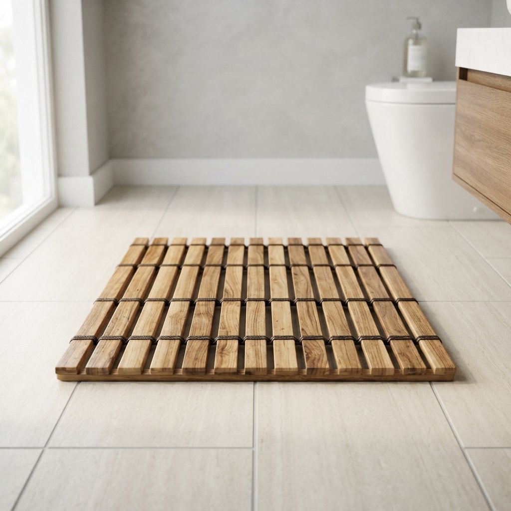 30 Luxury Spa Bathroom Ideas for the Ultimate Self Care Experience 19 Bamboo Bath Mat Spa Bathroom Ideas