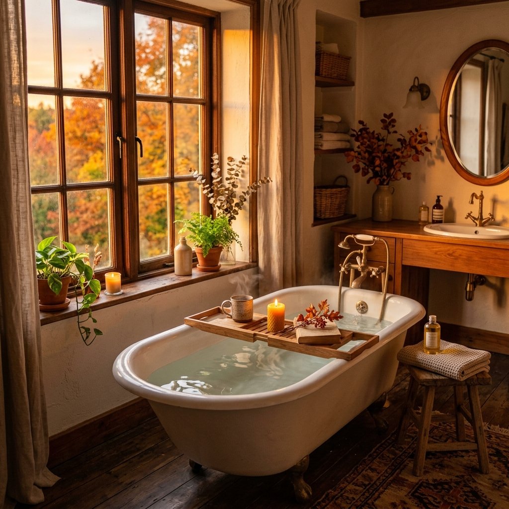 30 Fall Bathroom Decor Ideas: Cozy, Creative & Pinterest Worthy 22 Golden Hour Lighting Ideas