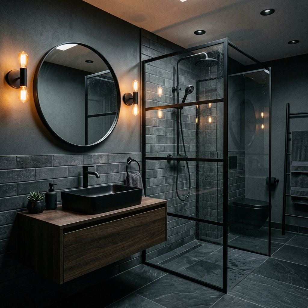 30 Grey Bathroom Ideas to Inspire Your Next Design 14 Grey and Black Bathroom Ideas