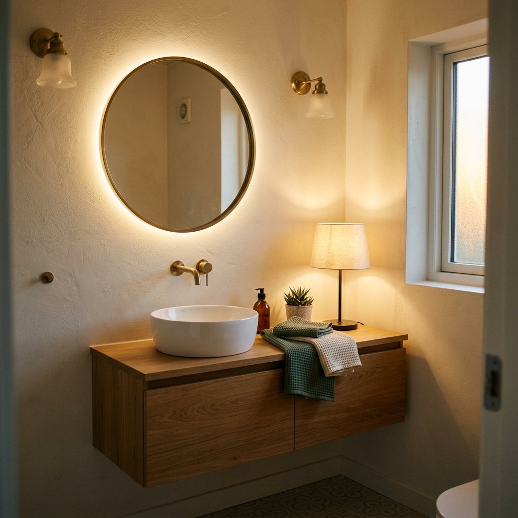 30 Fall Bathroom Decor Ideas Small Bathroom, Big Fall Vibes 21 Cozy Layered Lighting Ideas