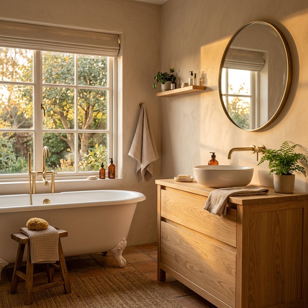 Fall Bathroom Bloxburg Ideas: 30 Cozy Autumn Inspiration Picks 17 Golden Hour Bathroom Lighting Ideas