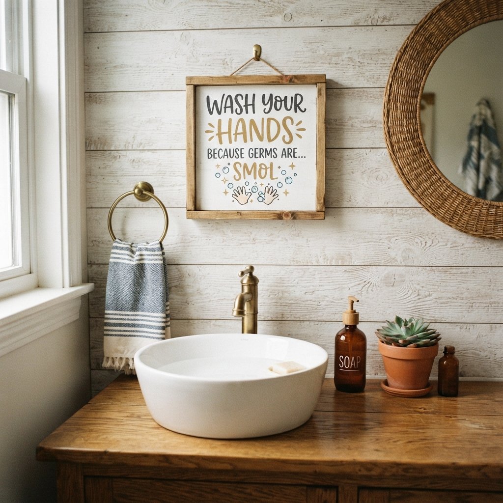 30 Cute Bathroom Ideas to Create a Cozy and Stylish Space 27 Sign Cute Bathroom Ideas