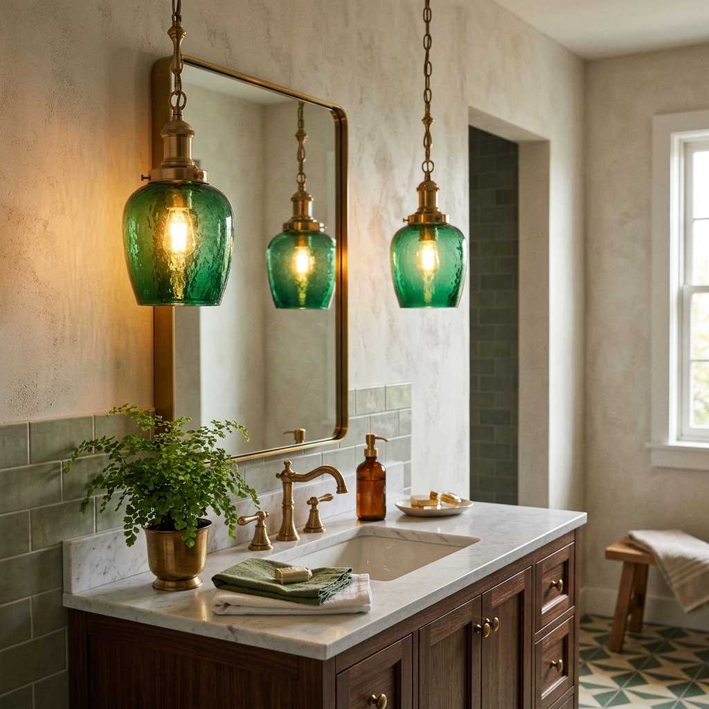 30 Green Bathroom Ideas That Bring Calm and Character to Any Space 24 Lighting Green Bathroom Ideas