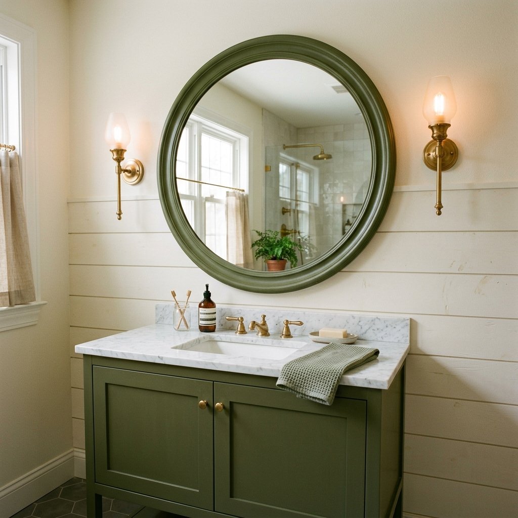 30 Green Bathroom Ideas That Bring Calm and Character to Any Space 23 Mirror Green Bathroom Ideas