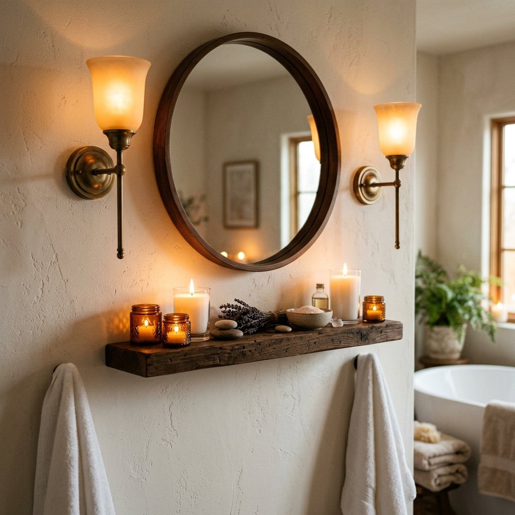 30 Bathroom Wall Decor Ideas to Elevate Every Space 28 Bathroom Wall with Candles and Sconces Ideas