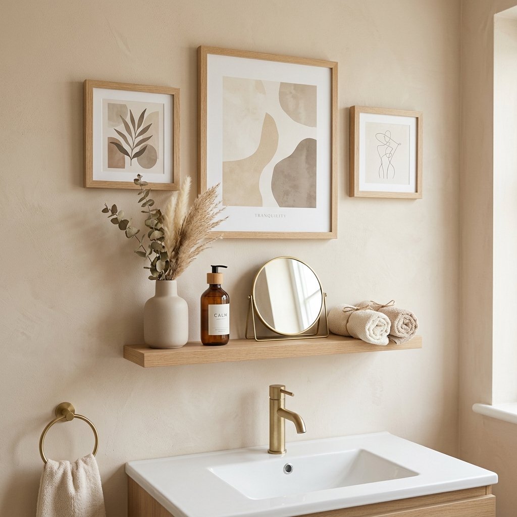 30 Bathroom Wall Decor Ideas to Elevate Every Space 23 Bathroom Wall with Neutral Palette Ideas