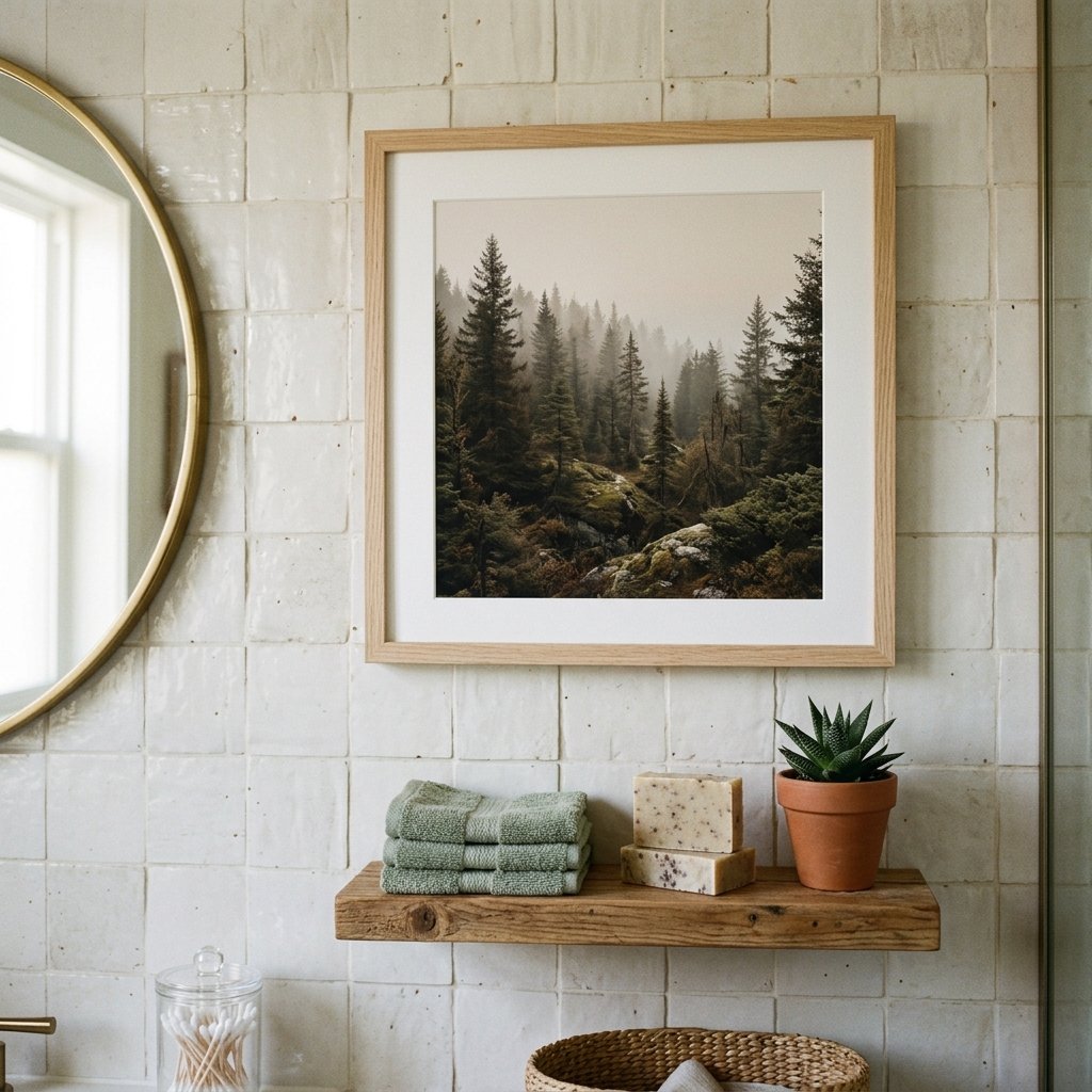 30 Bathroom Wall Decor Ideas to Elevate Every Space 29 Bathroom Wall Decor with Nature Inspired Art Ideas