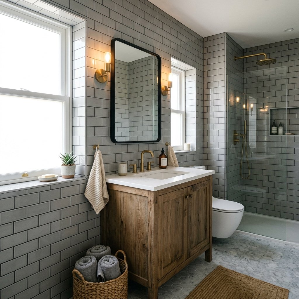 30 Grey Bathroom Ideas to Inspire Your Next Design 2 Subway Tile Grey Bathroom Ideas