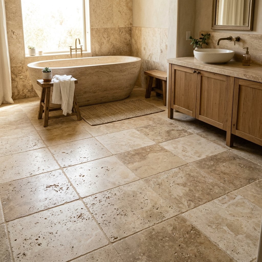 30 Bathroom Flooring Ideas That Bring Fresh Life to Any Space 20 Natural Stone Flooring Ideas