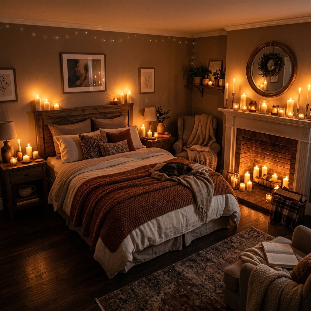 30 Aesthetic Fall Bedroom Ideas for a Cozy Autumn Vibe 27 Fireplace Inspired Accent Ideas