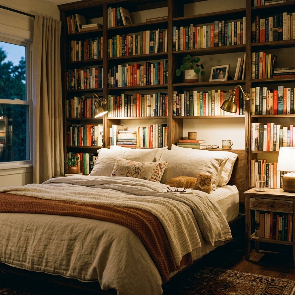 30 Bookshelf Ideas to Transform Any Room 14 Bookshelf Headboard Ideas