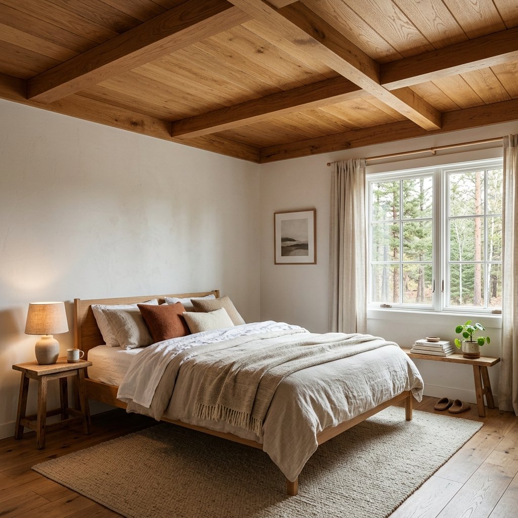 30 Fall Ceiling Designs for Bedroom That Instantly Feel Warm & Luxurious 3 Wooden Panel Fall Ceiling Ideas