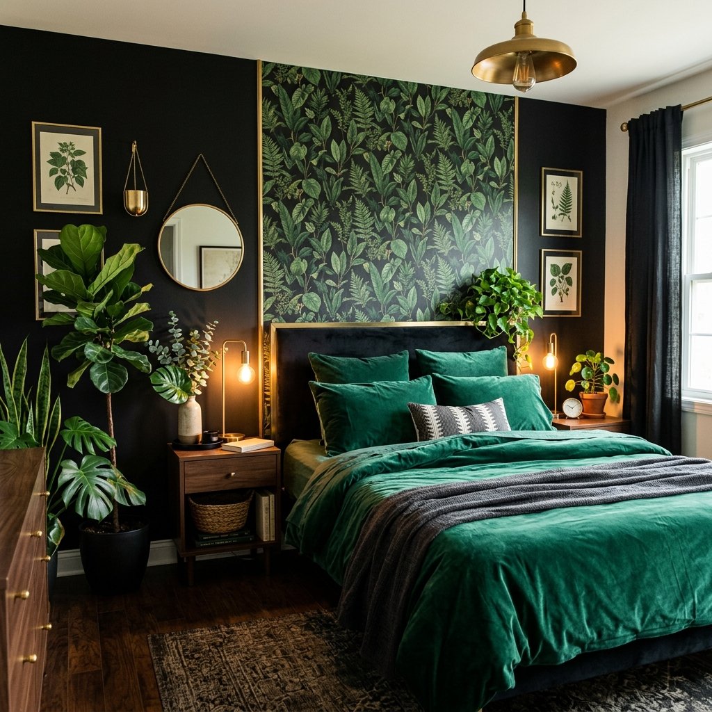 30 Black Bedroom Ideas That Look Expensive Without Breaking the Budget 15 Black and Green Bedroom Ideas