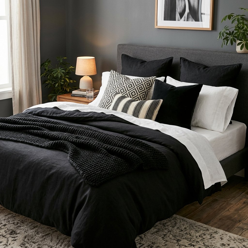 30 Black Bedroom Ideas That Look Expensive Without Breaking the Budget 22 Black Bedroom Bedding Ideas