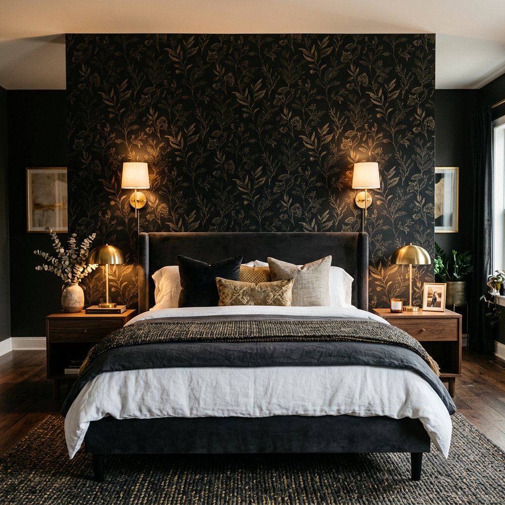 30 Black Bedroom Ideas That Look Expensive Without Breaking the Budget 20 Black Bedroom Wallpaper Ideas