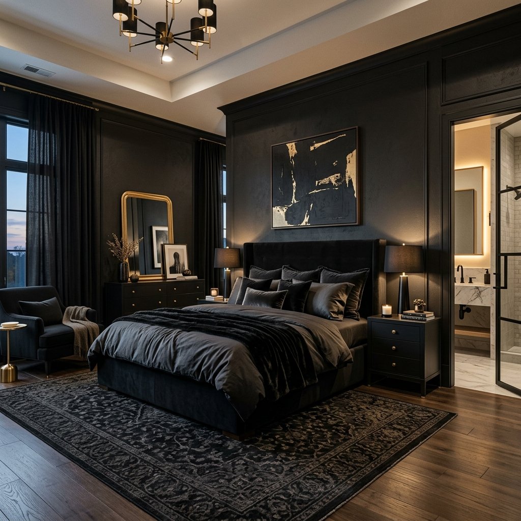 30 Black Bedroom Ideas That Look Expensive Without Breaking the Budget 24 Black Master Bedroom Ideas