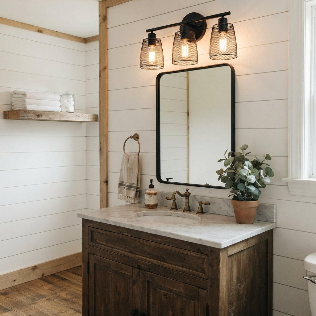 30 Bathroom Lighting Ideas to Brighten Your Space in Style 12 Farmhouse Bathroom Lighting Ideas