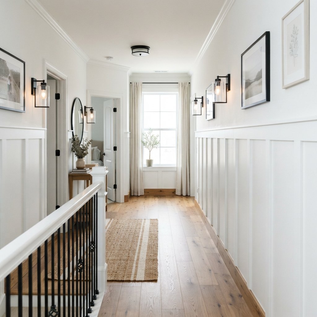 30 Beautiful Upstairs Hallway Ideas: To Transform Your Home Space 19 Board and Batten Upstairs Hallway Ideas