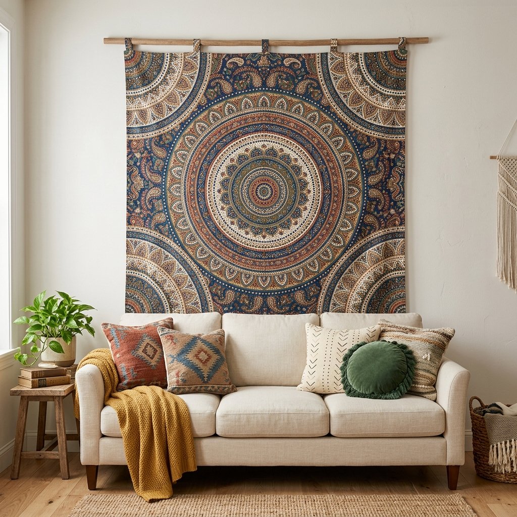 30 Living Room Wall Decor Ideas for Every Style and Space 17 Wall Tapestry Ideas