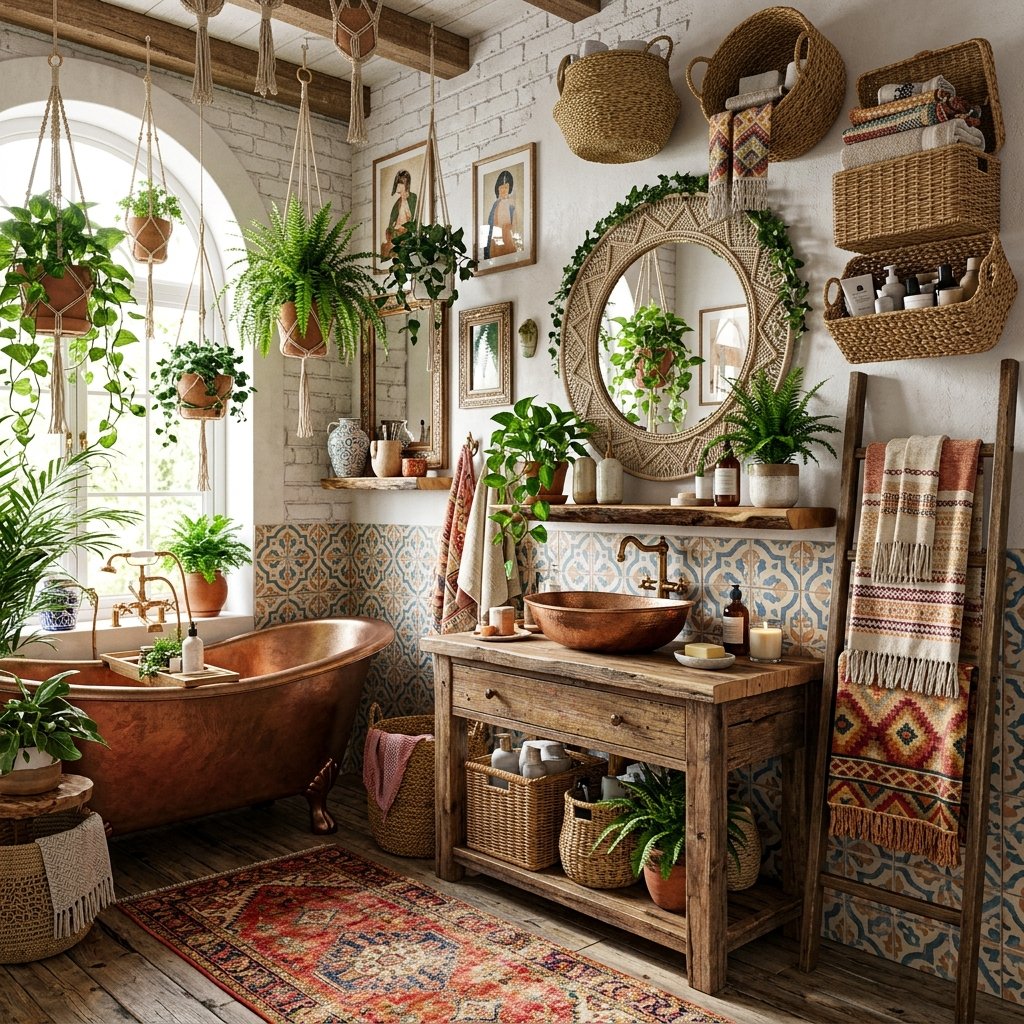 30 Dreamy Bloxburg Bathroom Ideas for Aesthetic House Builds 16 Boho Style Bloxburg Bathroom Ideas
