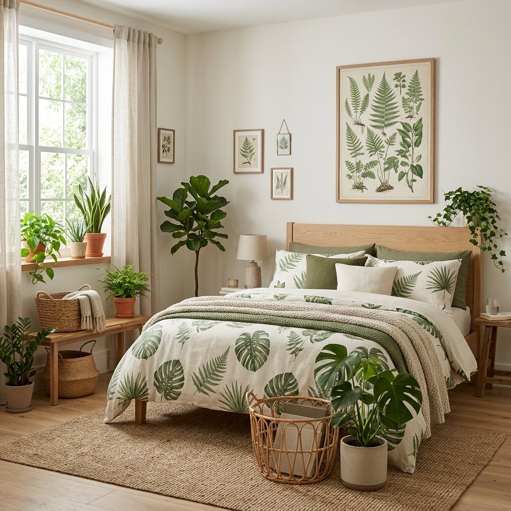 30 Green Bedroom Ideas That Bring Calm and Character 16 Botanical Green Bedroom Ideas