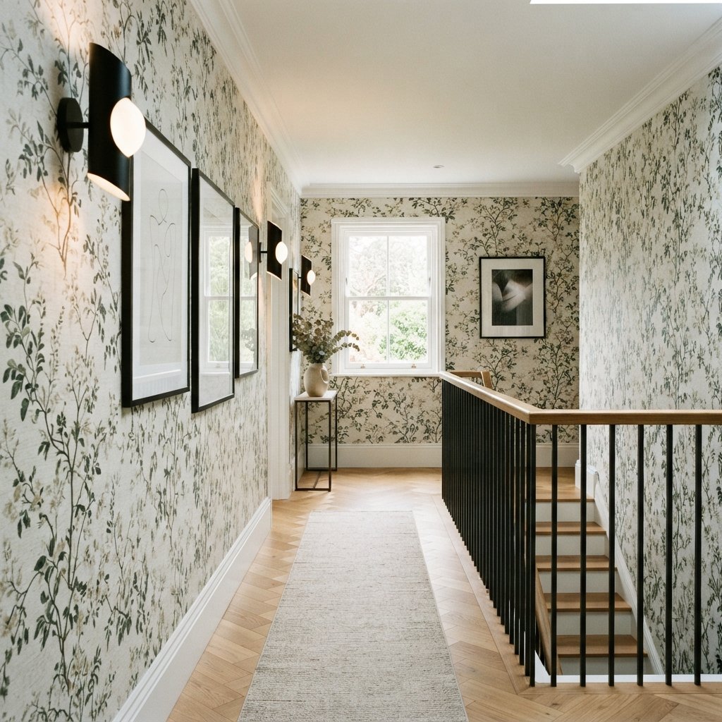 30 Beautiful Upstairs Hallway Ideas: To Transform Your Home Space 8 Wallpaper Pattern Upstairs Hallway Ideas