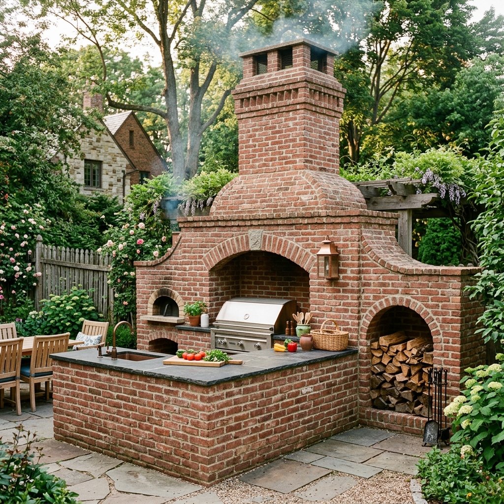 30 Smart Outdoor Kitchen Ideas for Comfortable Outdoor Cooking 10 Brick Outdoor Kitchen Ideas