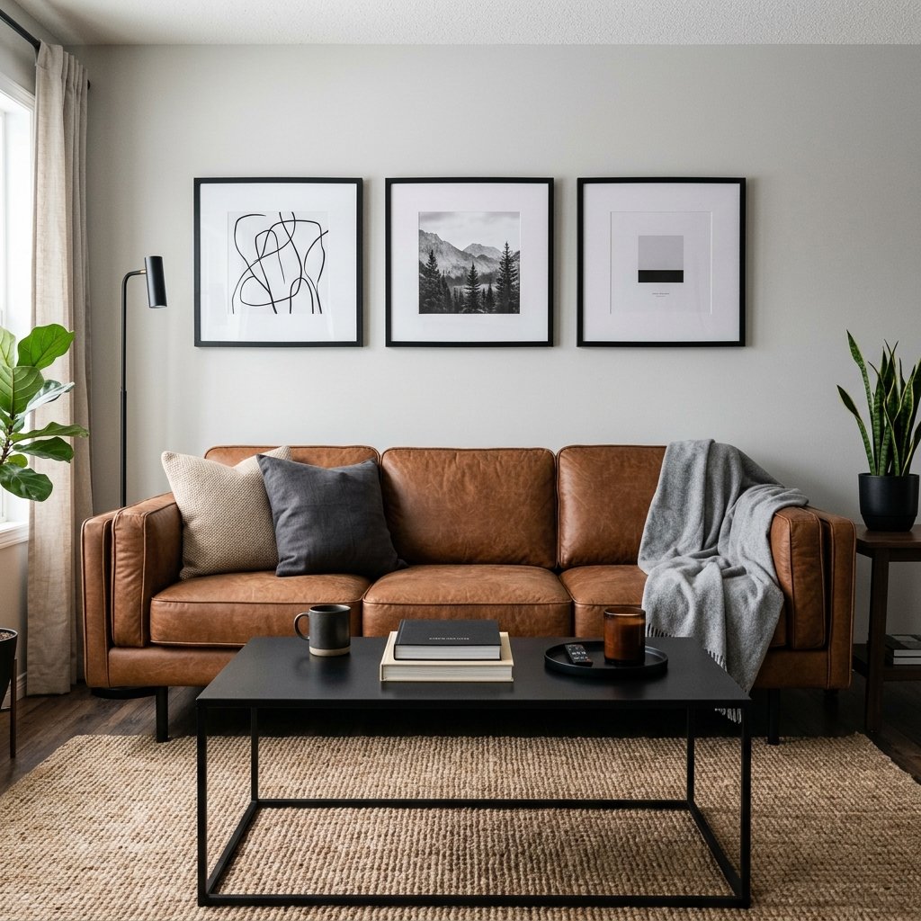 30 Brown Couch Living Room Ideas to Warm Up Your Space 11 Brown Couch with Black Accents Ideas