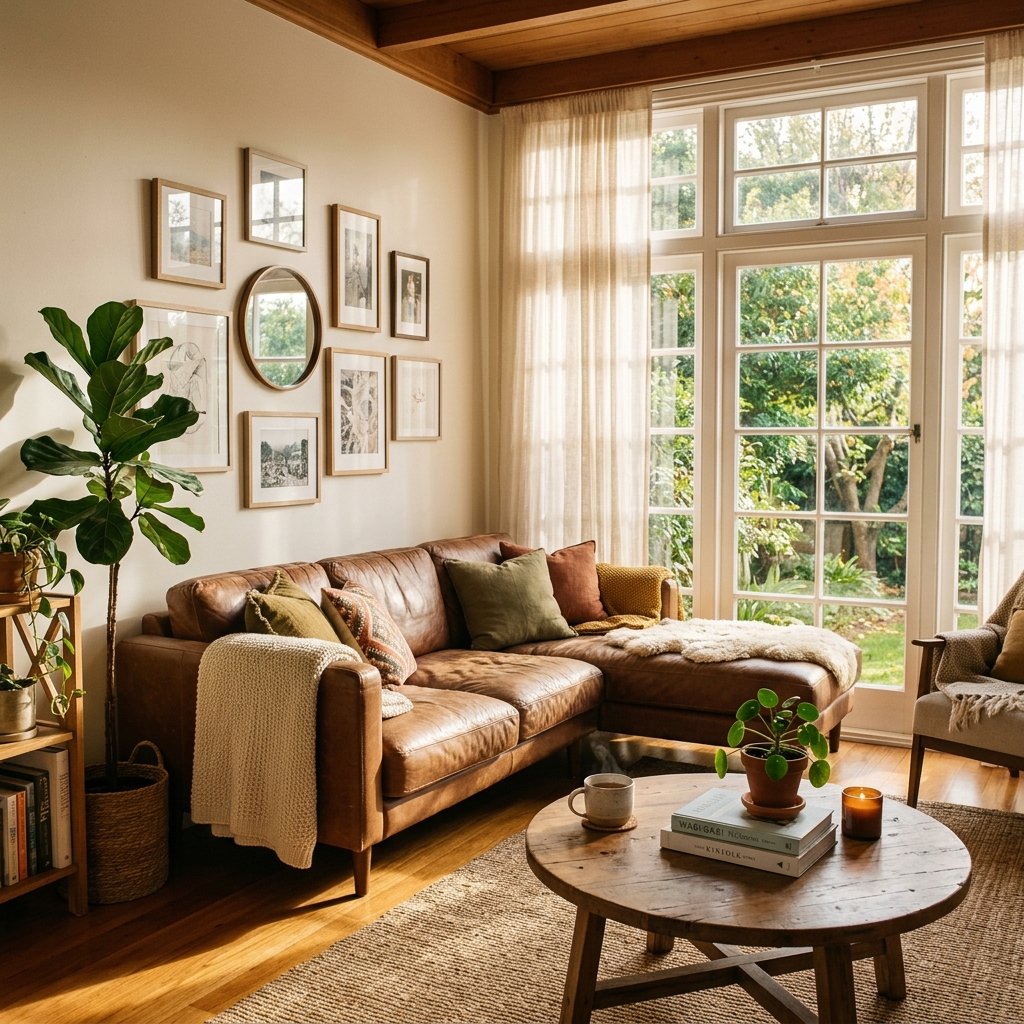 30 Brown Couch Living Room Ideas to Warm Up Your Space 29 Brown Couch Living Room with Natural Light Ideas