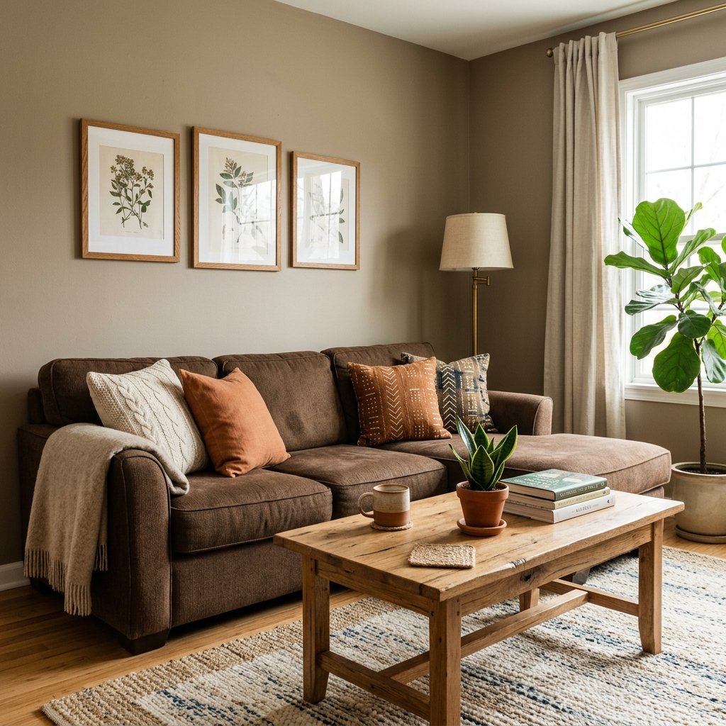 30 Brown Couch Living Room Ideas to Warm Up Your Space 9 Brown Couch Living Room Ideas with Wood Coffee Table
