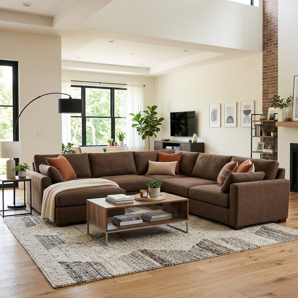 30 Brown Couch Living Room Ideas to Warm Up Your Space 24 Brown Sectional Living Room Ideas
