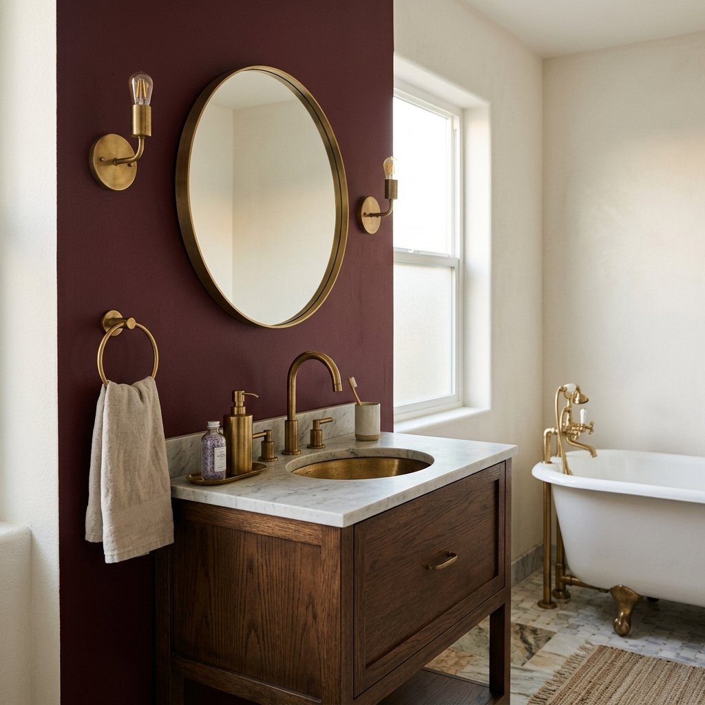 Fall Bathroom Bloxburg Ideas: 30 Cozy Autumn Inspiration Picks 4 Deep Burgundy Color Palette Ideas