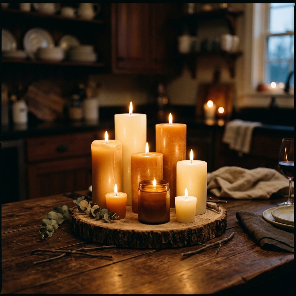 30 Fall Kitchen Table Decor Ideas: You'll Want to Copy 12 Candle Cluster Centerpiece Fall Kitchen Table Decor