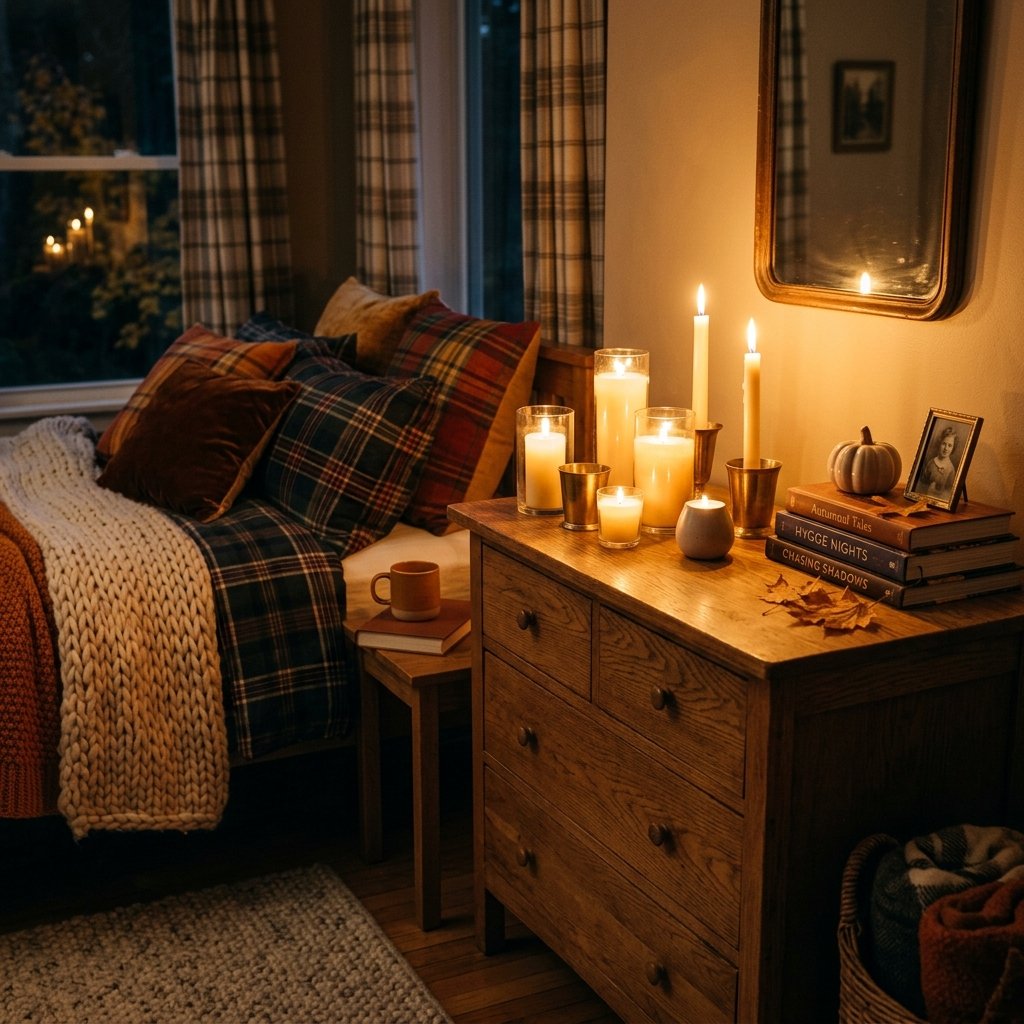 30 Cozy Fall Bedroom Ideas You'll Be Obsessed With This Autumn 10 Candlelit Ambiance Idea