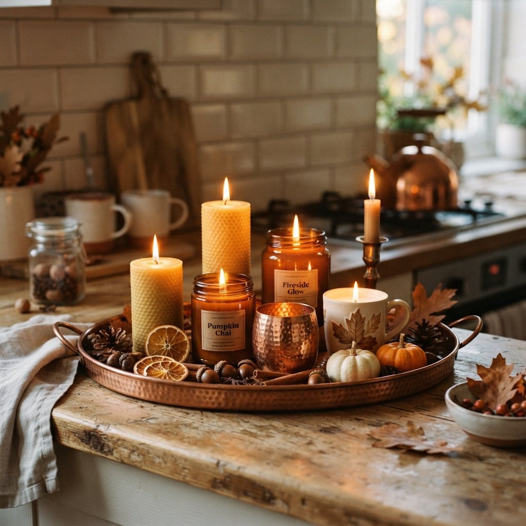 30 Fall Kitchen Ideas: To Warm Up Your Space This Season 20 Autumn Candle Arrangement Ideas