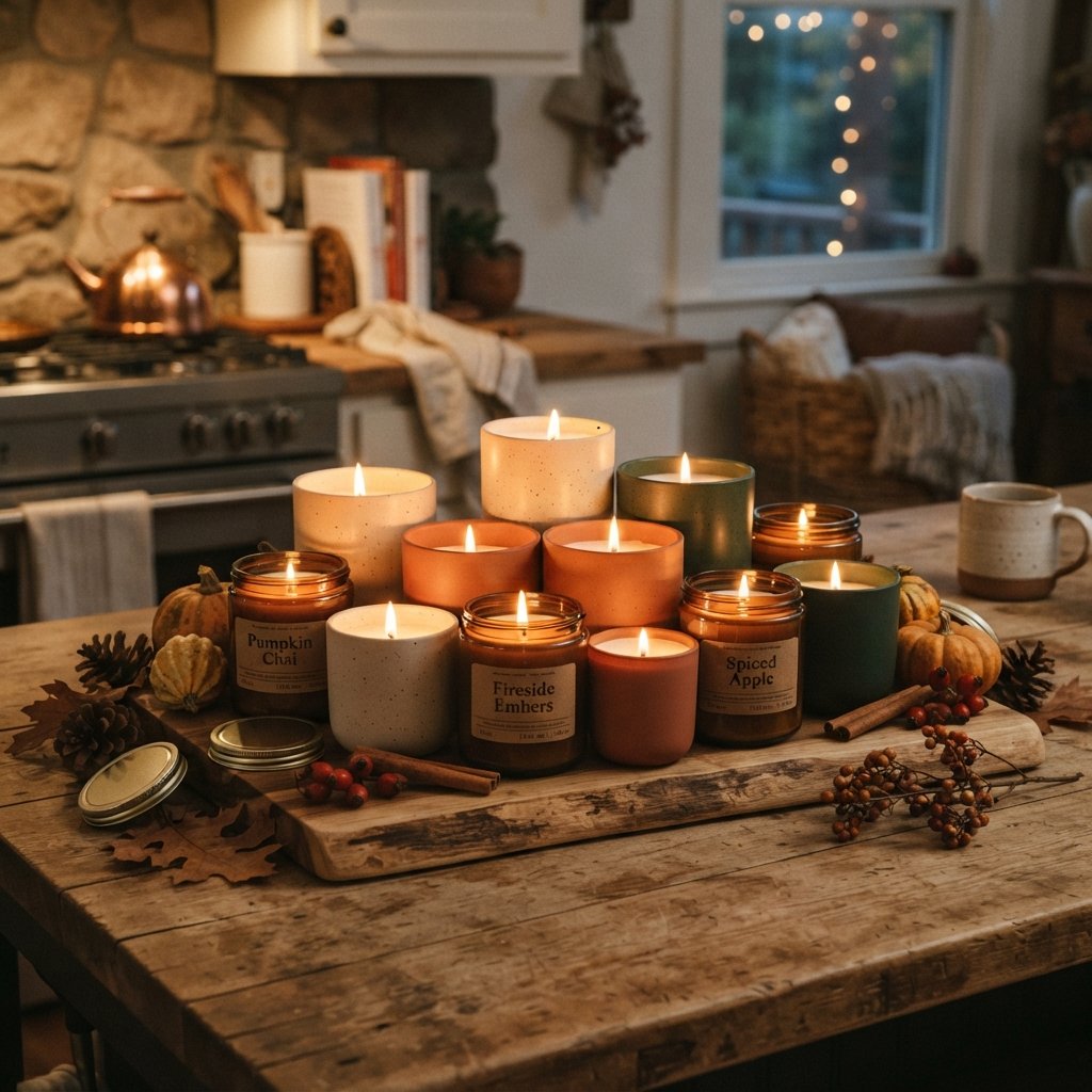 30 Fall Kitchen Island Decor Ideas: To Warm Up Your Home This Season 4 Cozy Autumn Candle Fall Kitchen Island Decor