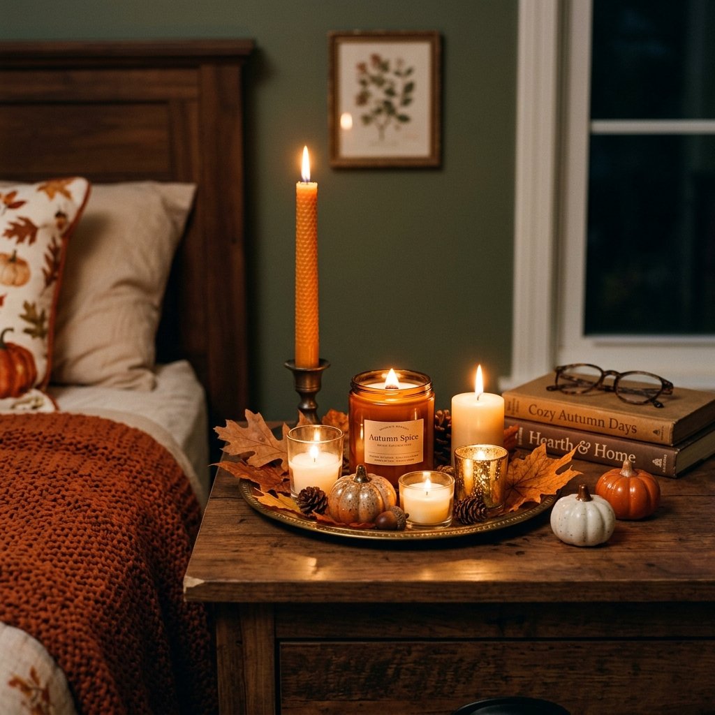 30 Gorgeous Fall Themed Bedroom Ideas: That Feel Cozy and Effortless 9 Autumn Candle Décor Ideas
