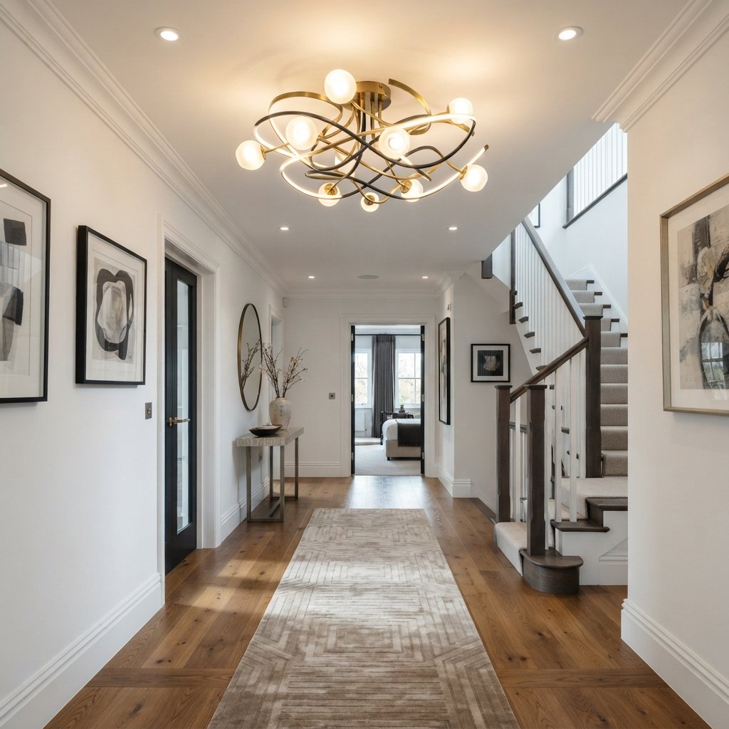 30 Beautiful Upstairs Hallway Ideas: To Transform Your Home Space 26 Ceiling Light Fixture Ideas